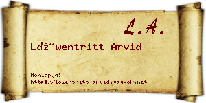 Löwentritt Arvid névjegykártya